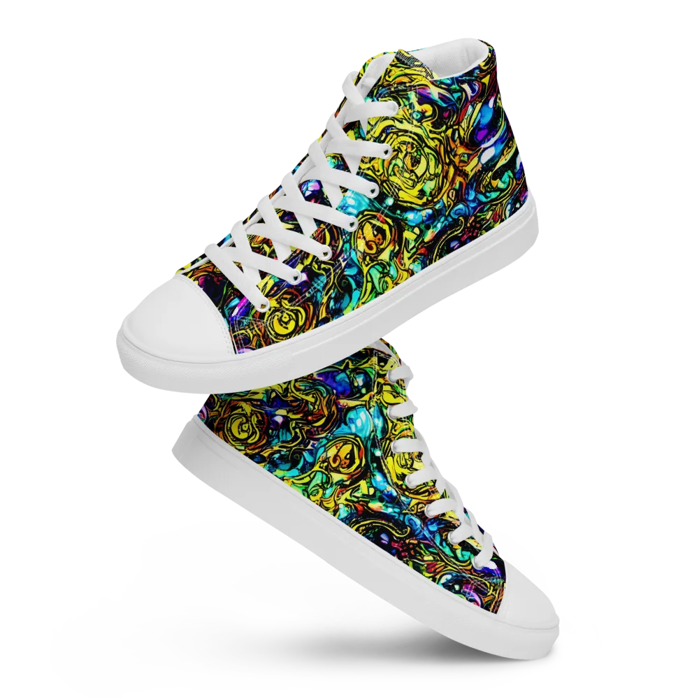 Signal Storm on Women's High Top Canvas Shoes — Front