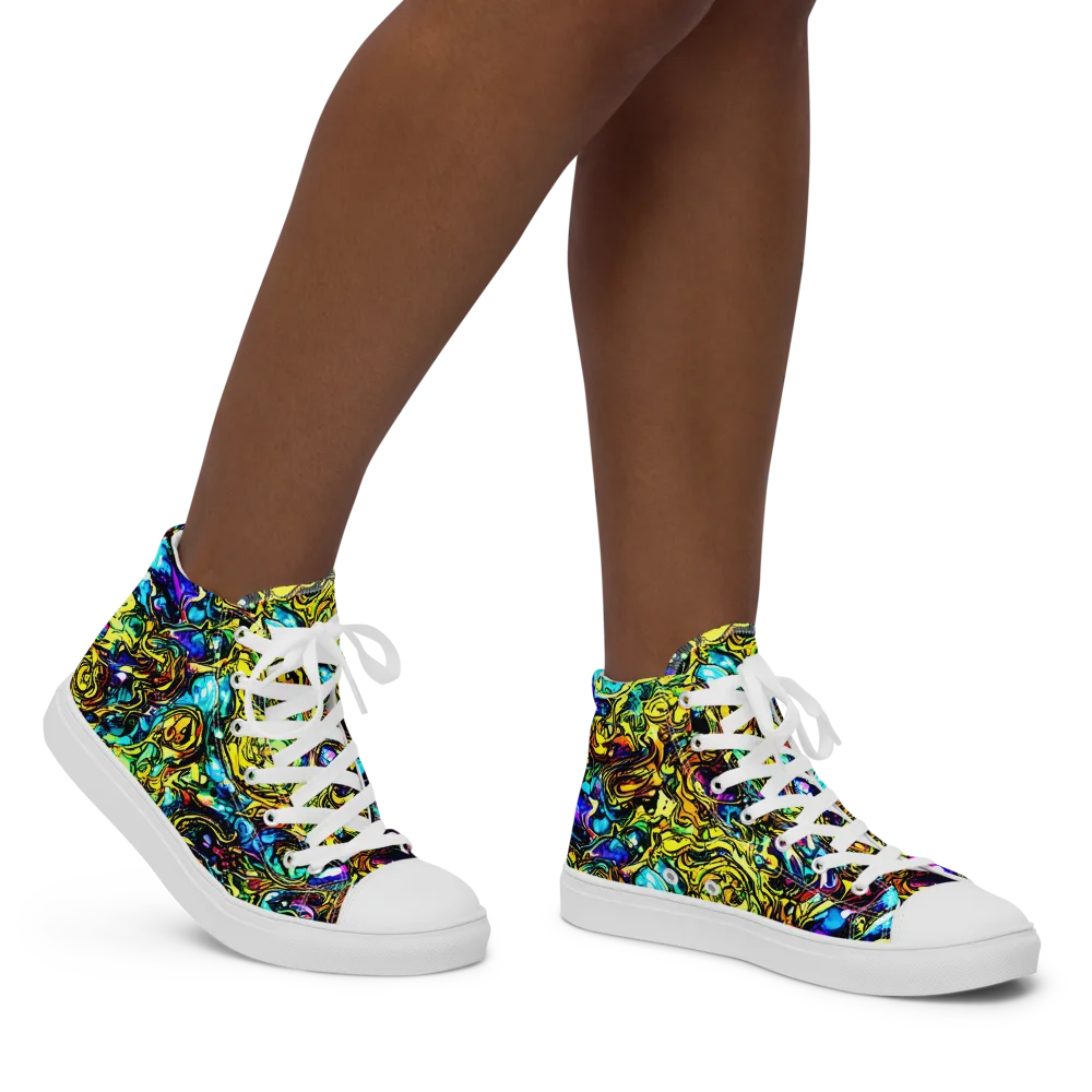 Signal Storm on Women's High Top Canvas Shoes — Right