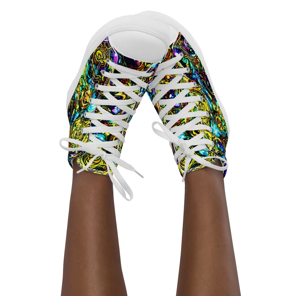 Signal Storm on Women's High Top Canvas Shoes — Front