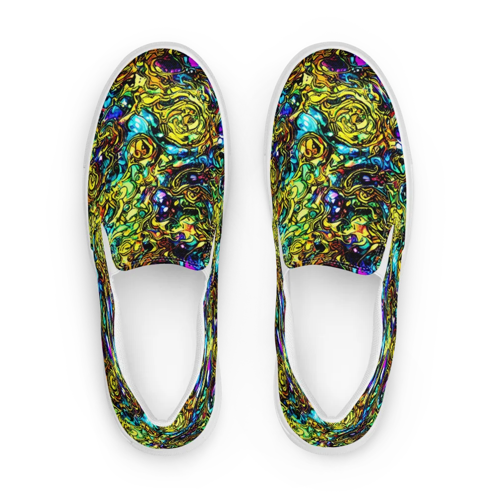 Signal Storm on Men's Slip-On Canvas Shoes — Front
