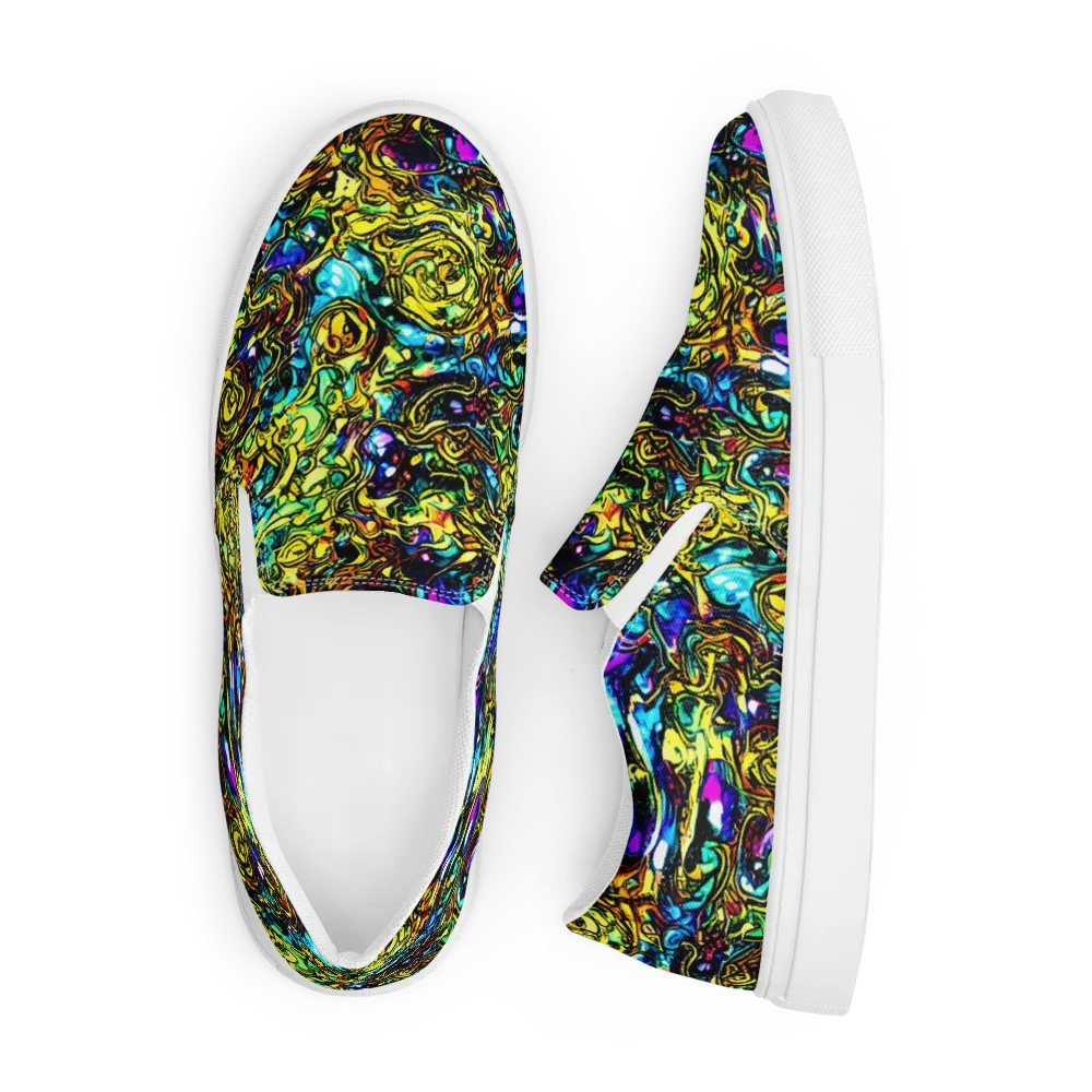 Signal Storm on Men's Slip-On Canvas Shoes — Front