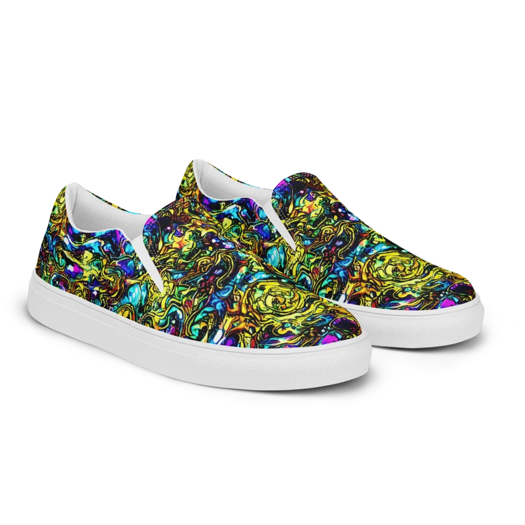 Signal Storm on Women's Slip-On Canvas Shoes — Right Front