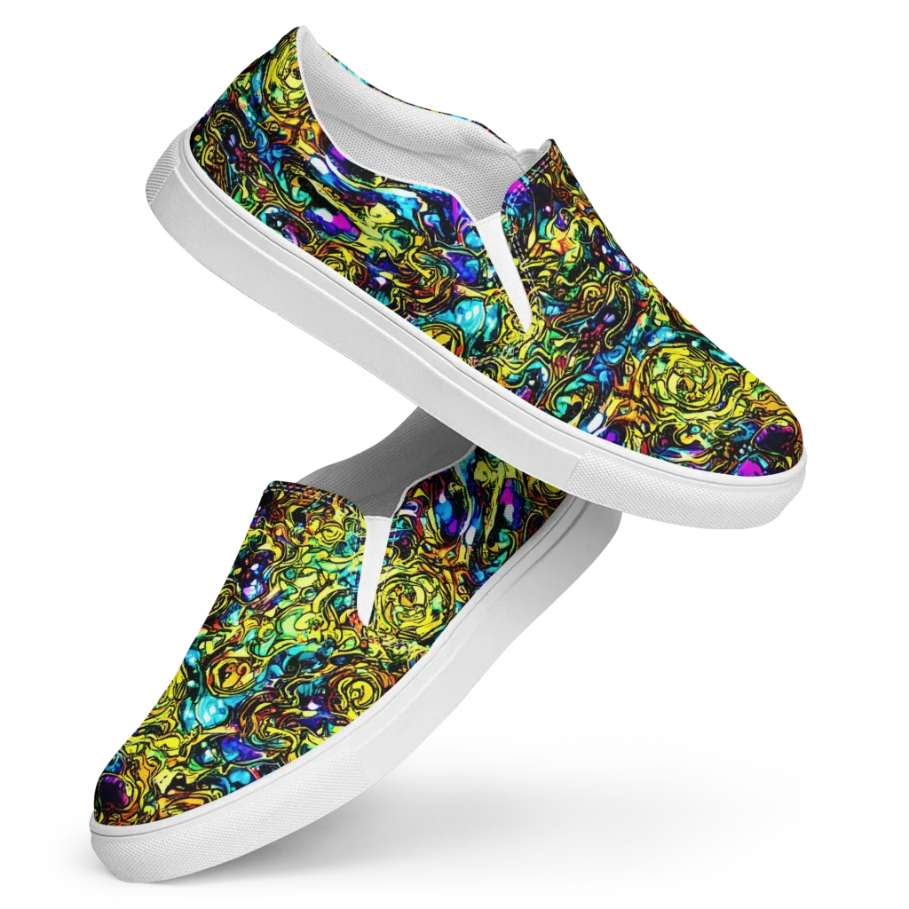Signal Storm on Women's Slip-On Canvas Shoes — Front
