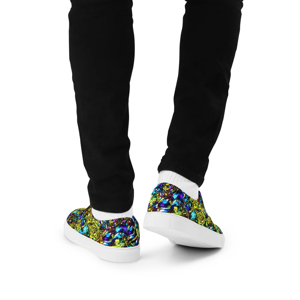 Signal Storm on Men's Lace-Up Canvas Shoes — Back
