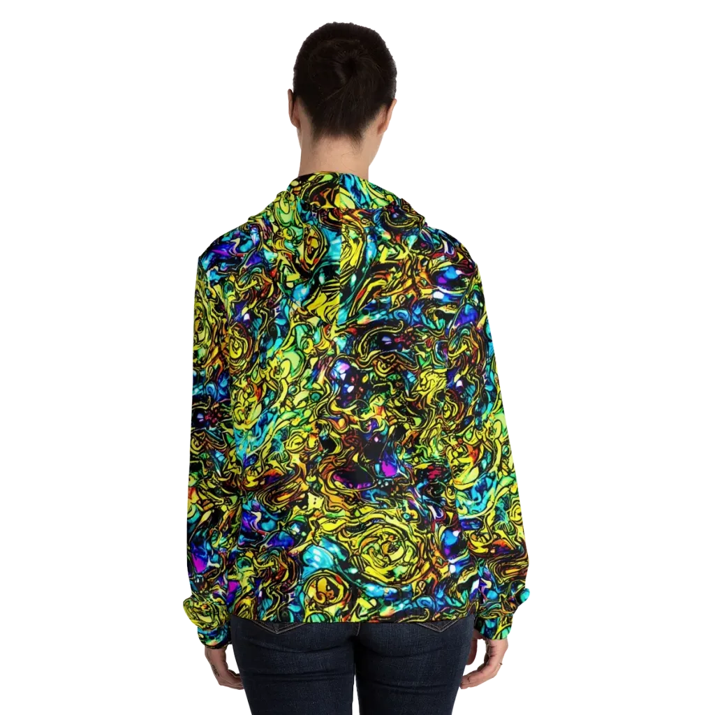Signal Storm on Women's Full-Zip Hoodie — Back On Person