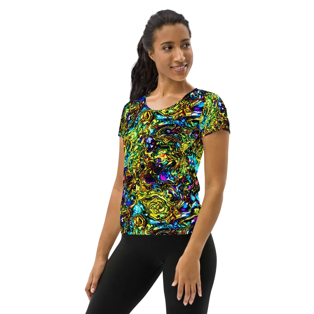 Signal Storm on Women's Athletic T-Shirt — Left