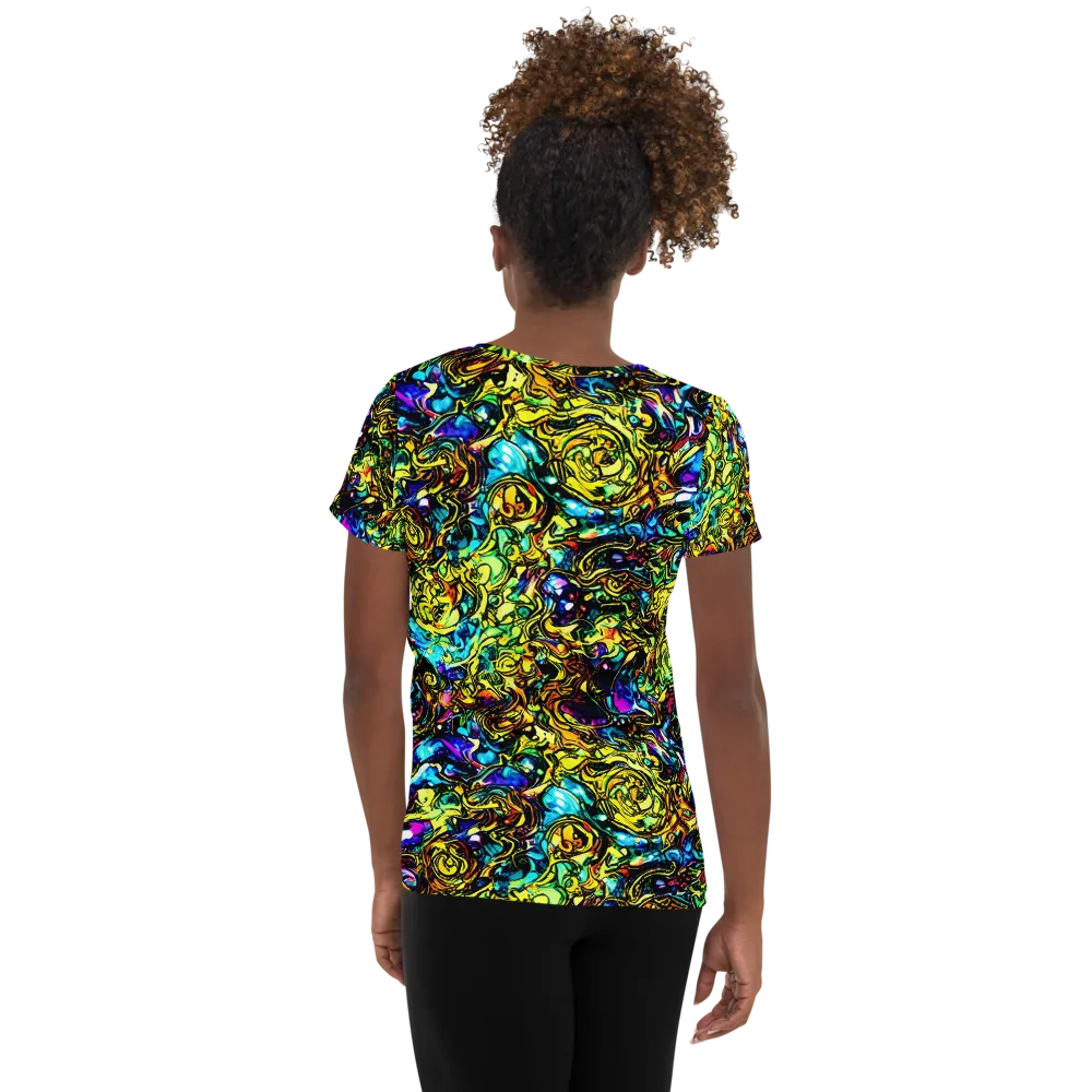 Signal Storm on Women's Athletic T-Shirt — Back