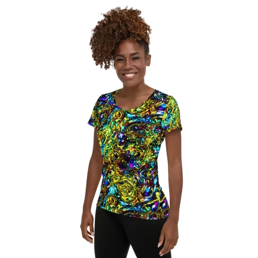 Signal Storm on a Women's Athletic T-Shirt