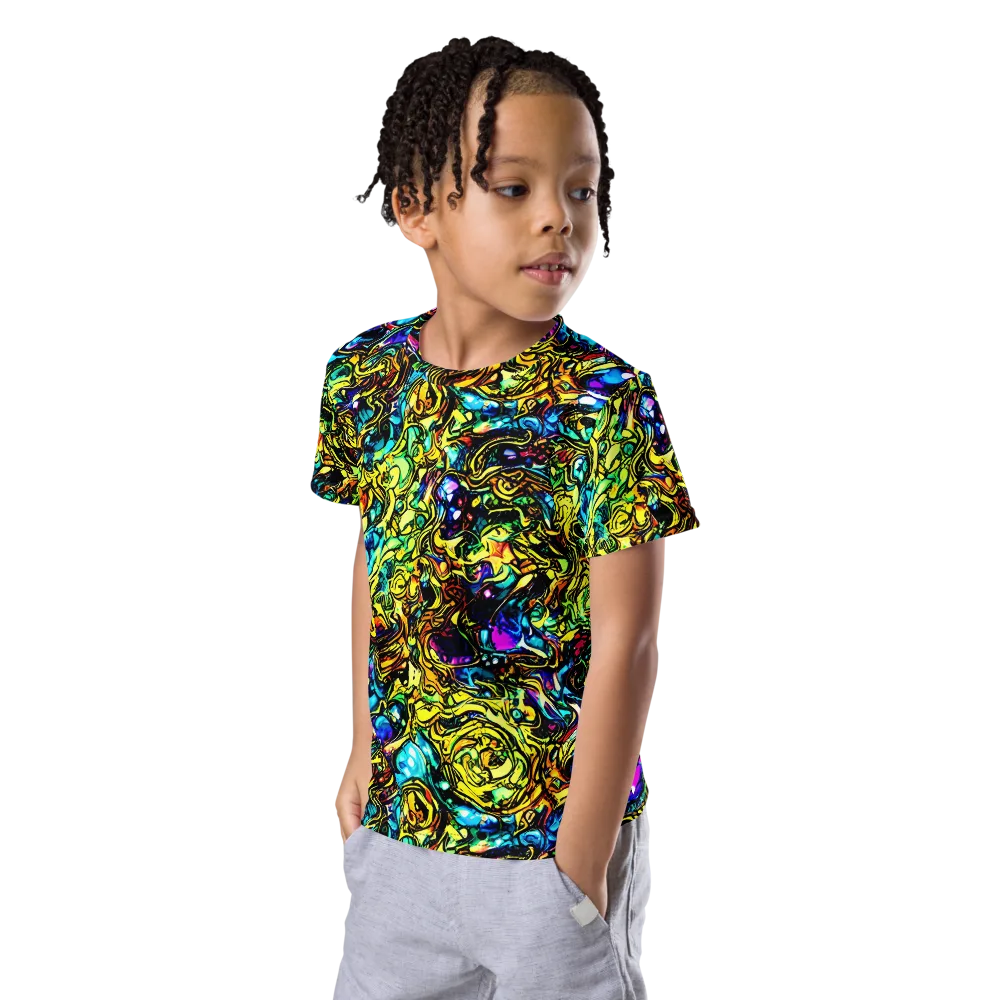 Signal Storm on Kids Crew Neck T-Shirt — Left Front