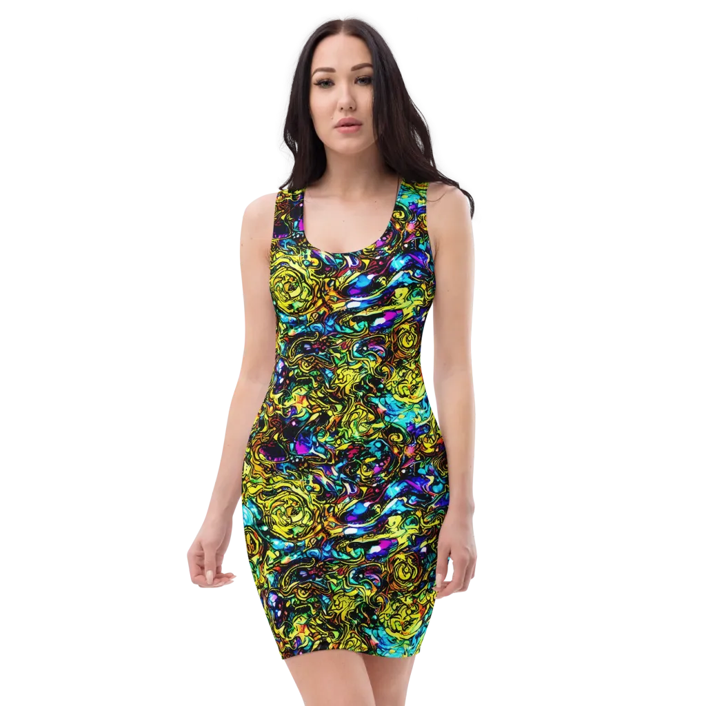 Signal Storm on Bodycon Dress — Front