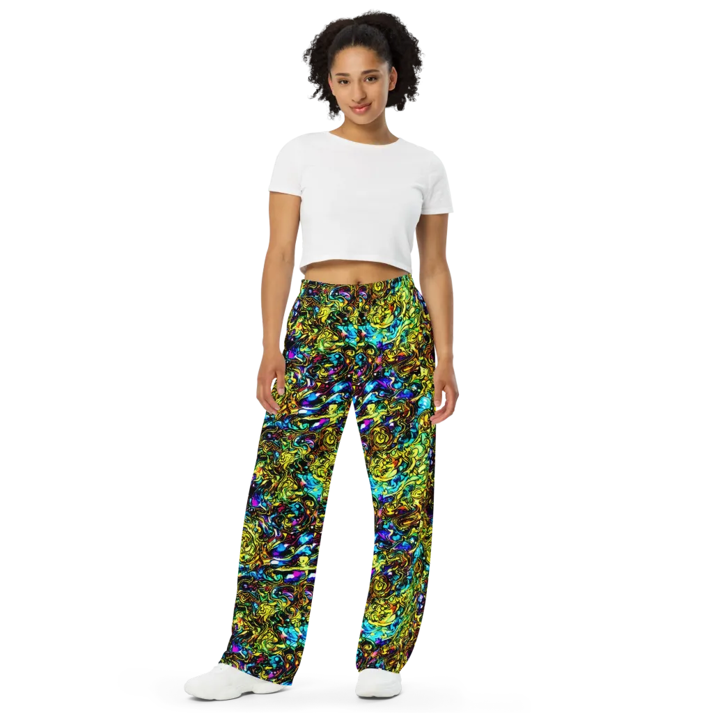 Signal Storm on Wide-Leg Pants — Front
