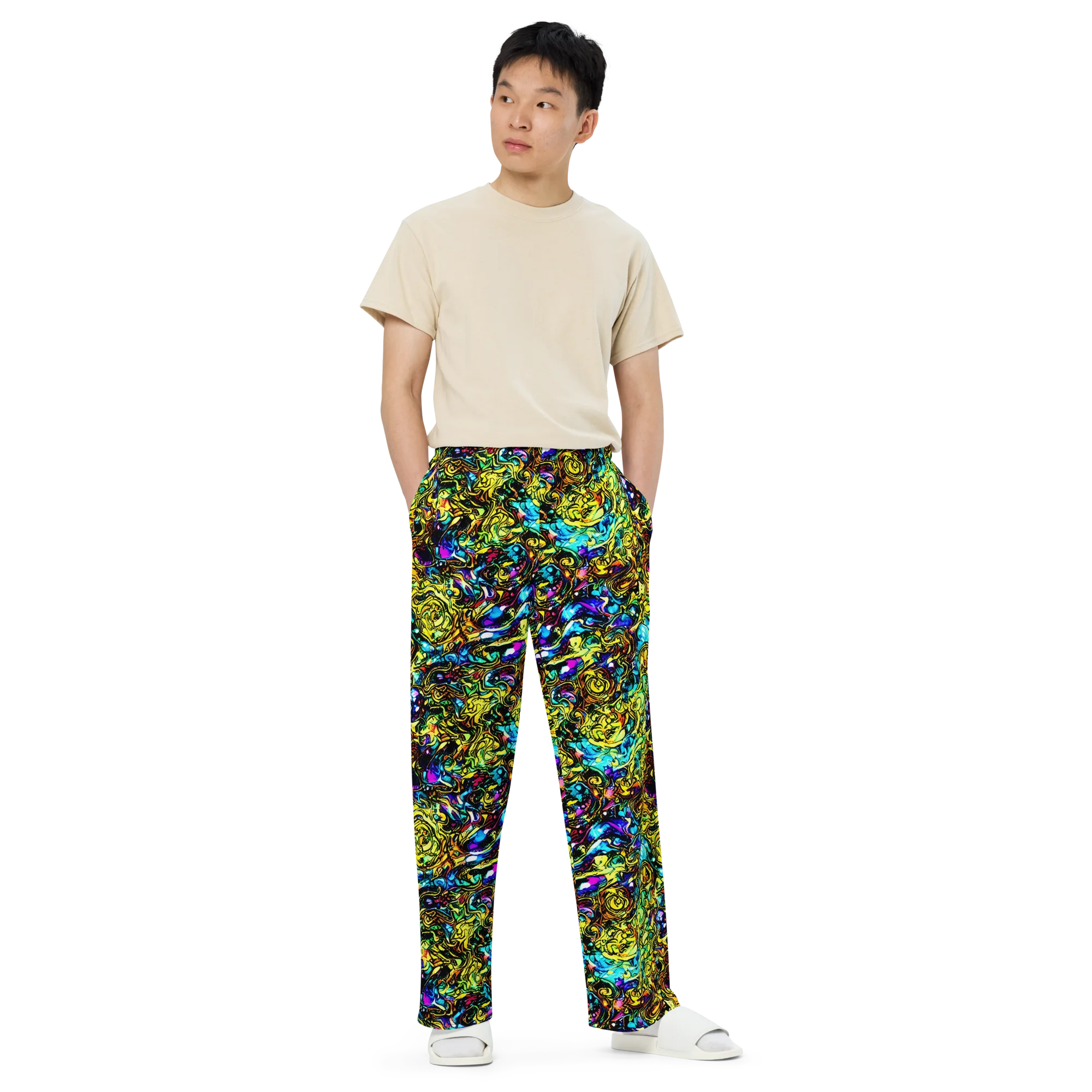 Signal Storm on Wide-Leg Pants — Front