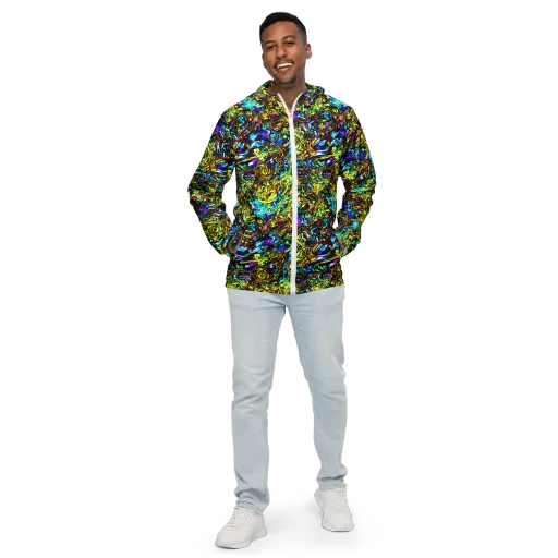 Signal Storm on a Men's Windbreaker