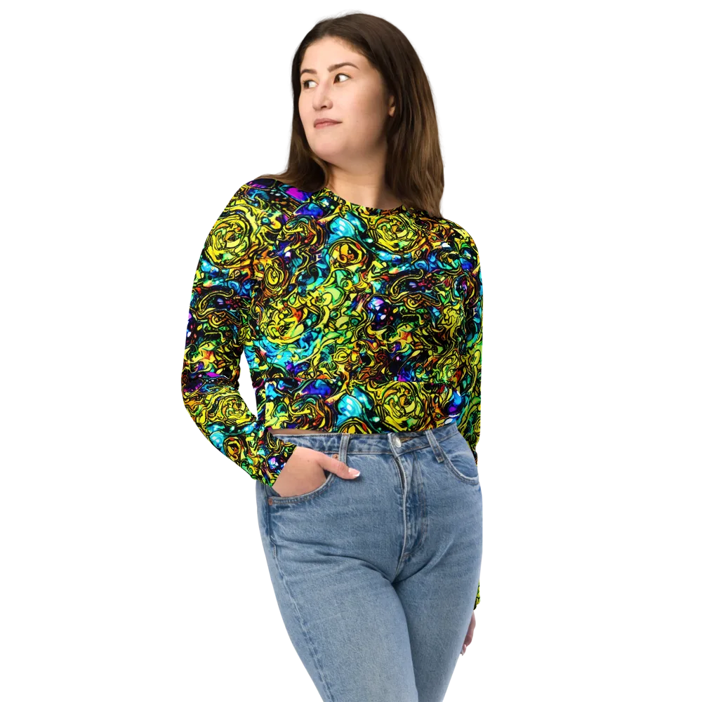 Signal Storm on Long Sleeve Crop Top — Front