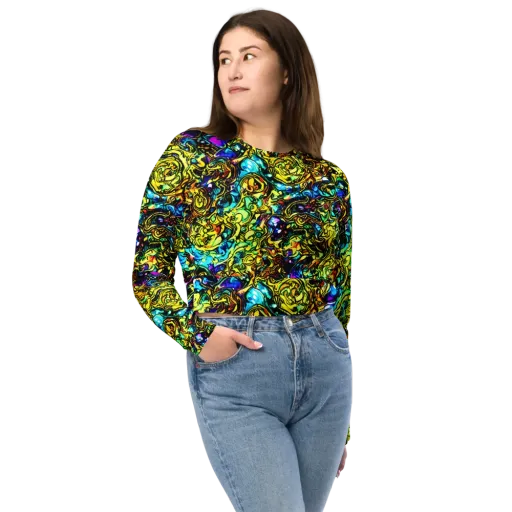 Signal Storm on a Long Sleeve Crop Top