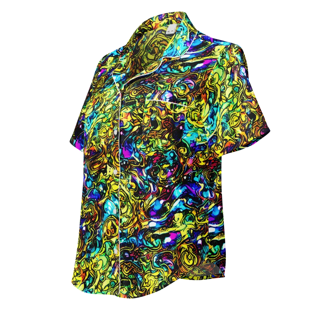 Signal Storm on Women's Short Sleeve Pajama Top — Left Front