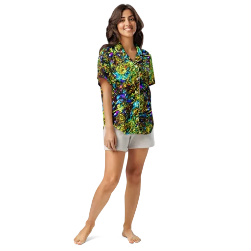 Signal Storm on a Women's Short Sleeve Pajama Top