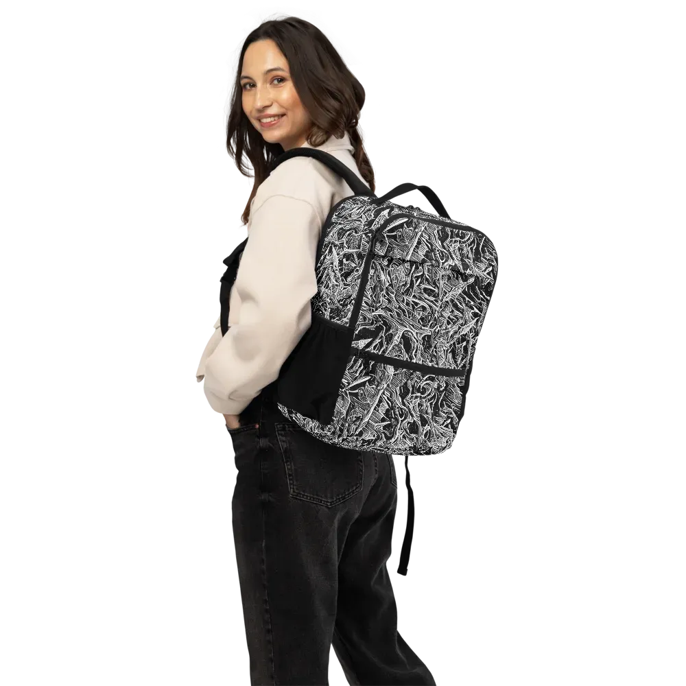 Noir Tendrils on Utility Backpack — Back