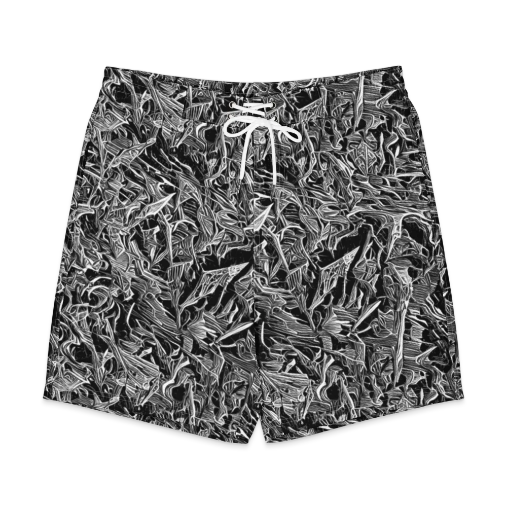 Noir Tendrils on Men's Board Shorts — Front