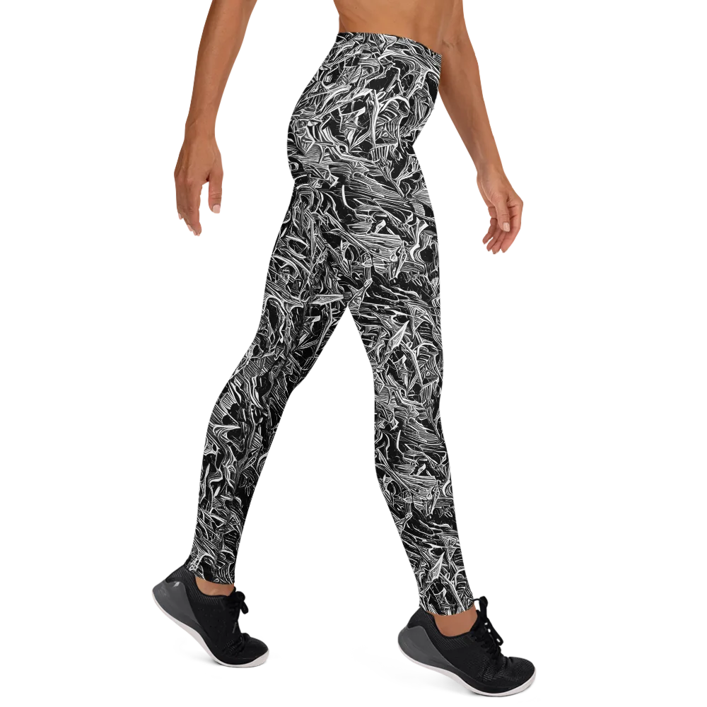 Noir Tendrils on Yoga Leggings — Right