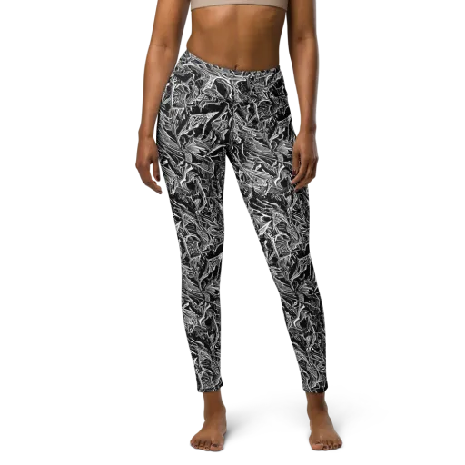 Noir Tendrils on a Yoga Leggings
