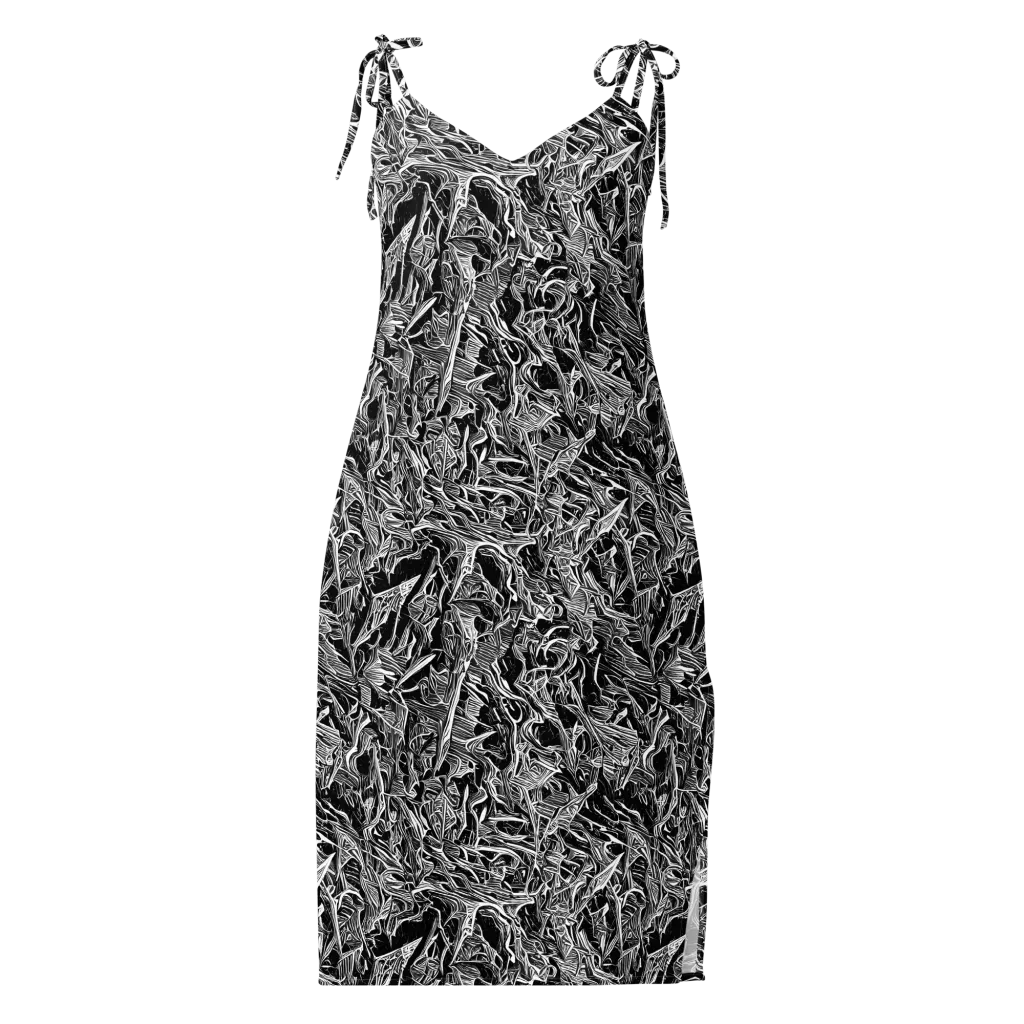 Noir Tendrils on Slip Dress — Front