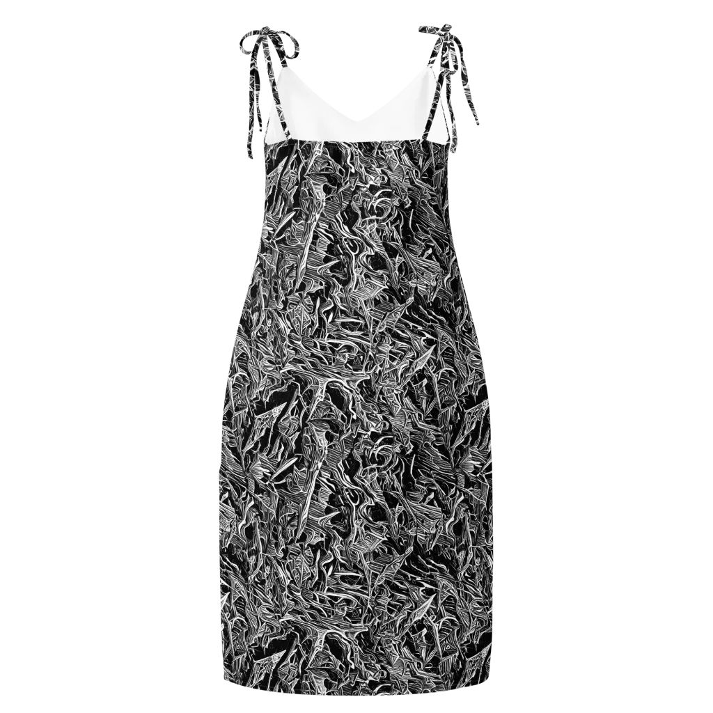 Noir Tendrils on Slip Dress — Back