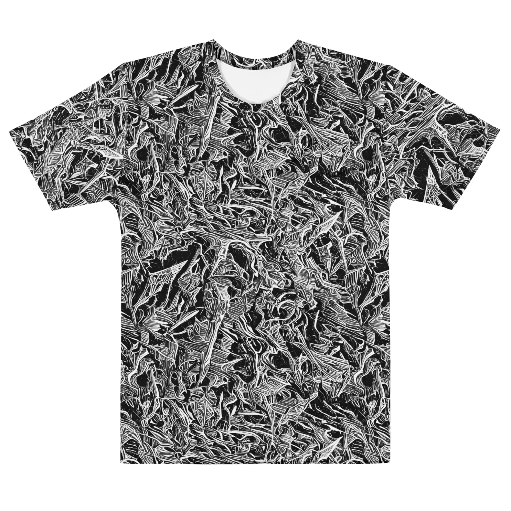 Noir Tendrils on Men's Cotton Crew Neck T-Shirt — Front
