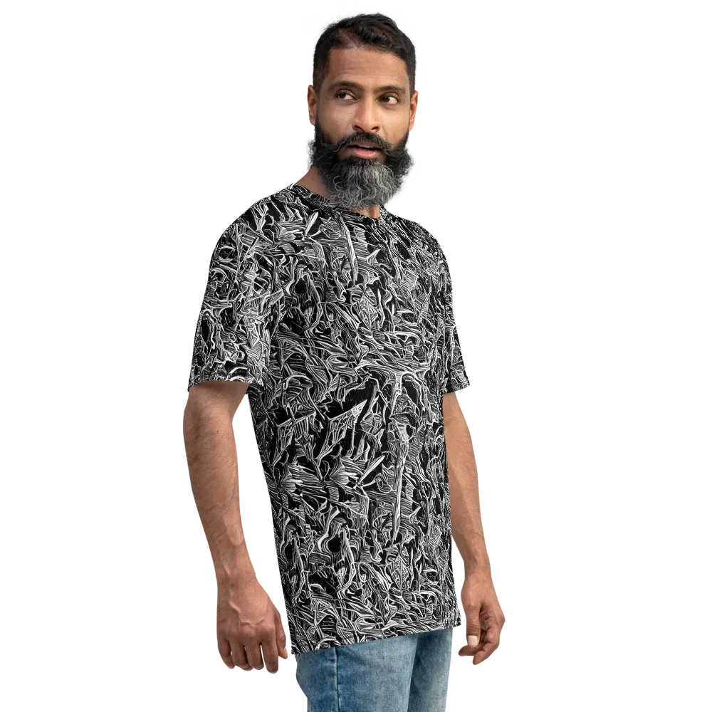 Noir Tendrils on Men's Crew Neck T-Shirt — Right