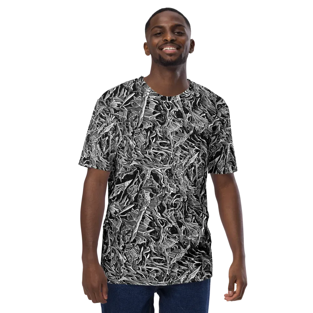 Noir Tendrils on Men's Crew Neck T-Shirt — Front