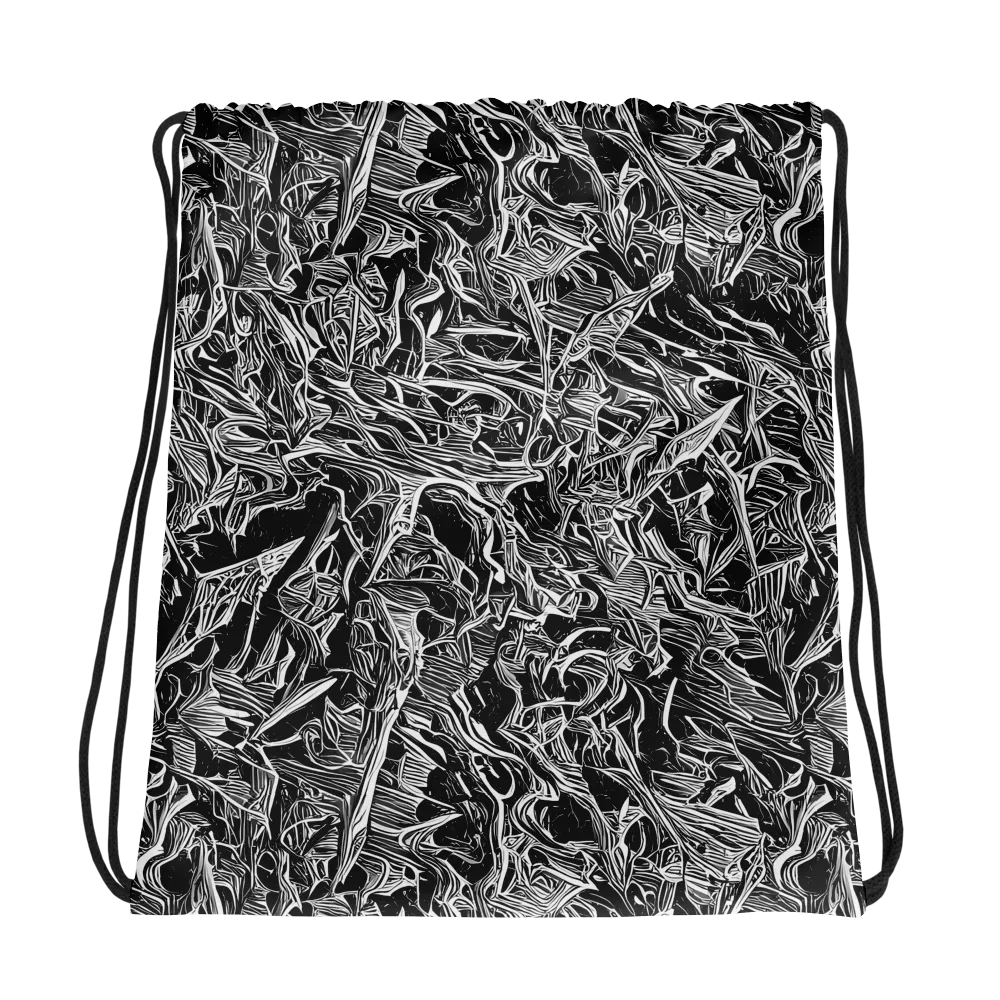 Noir Tendrils on Drawstring Bag — Photo