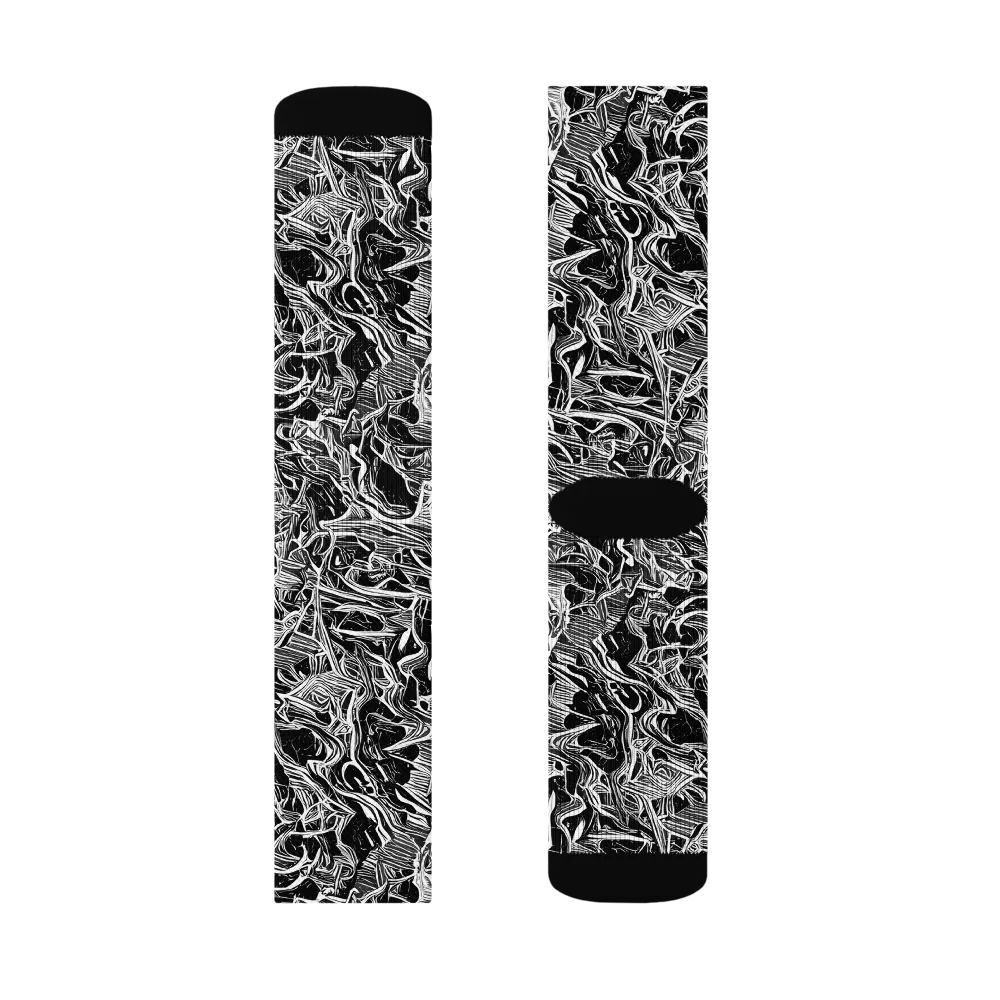Noir Tendrils on Socks — Right Sock