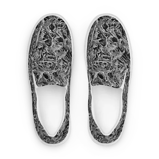 Noir Tendrils on a Women's Slip-On Canvas Shoes