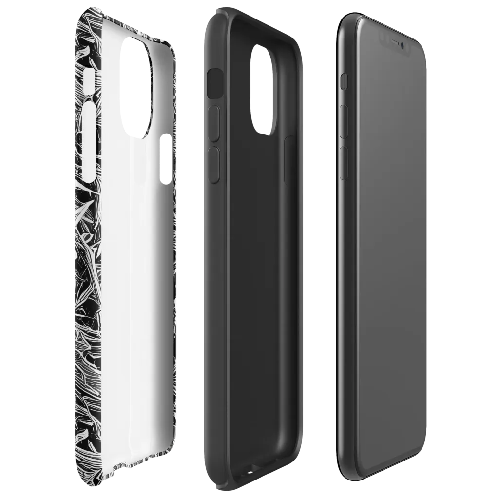 Noir Tendrils on Tough Case for iPhone® — Right