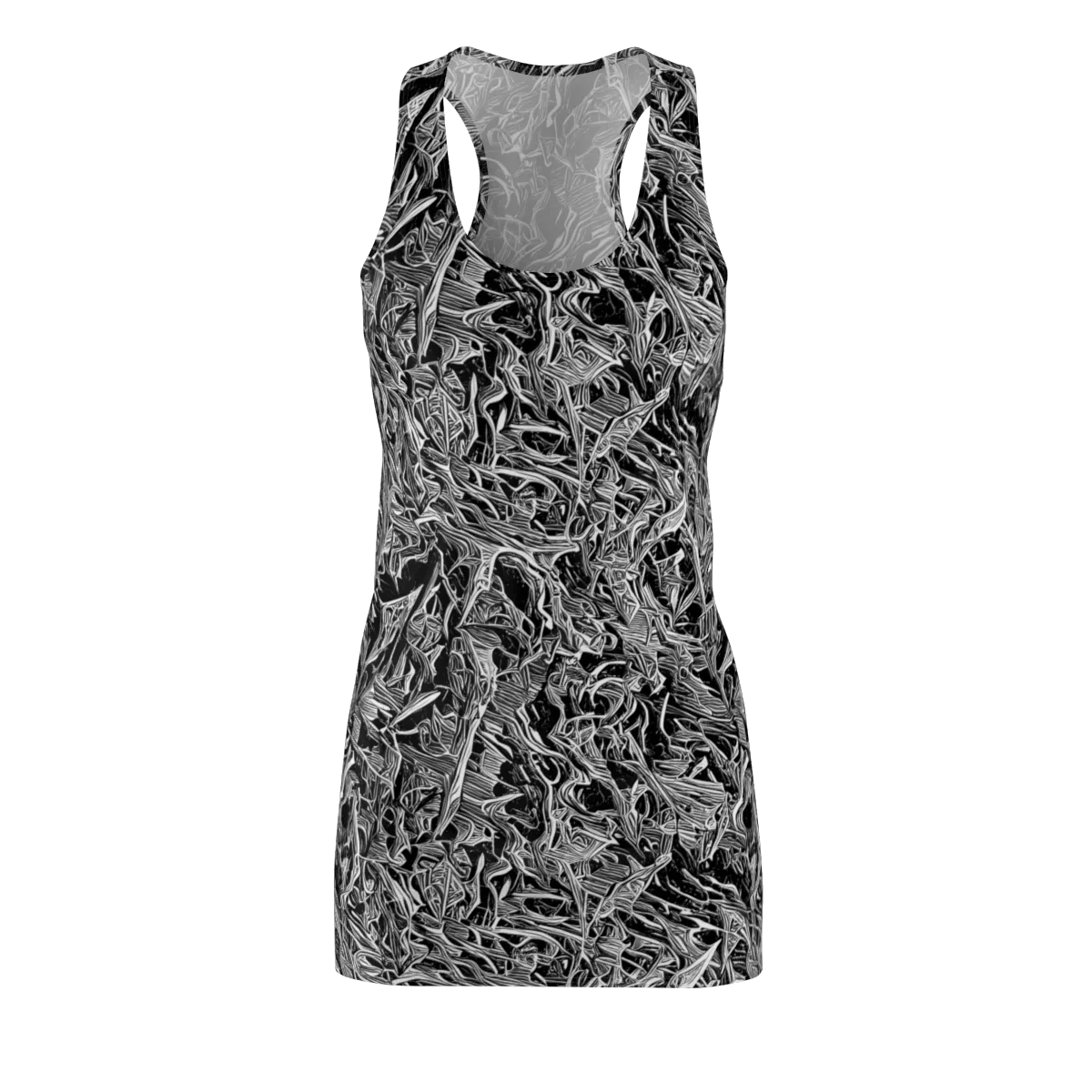 Noir Tendrils on Racerback Dress — Front