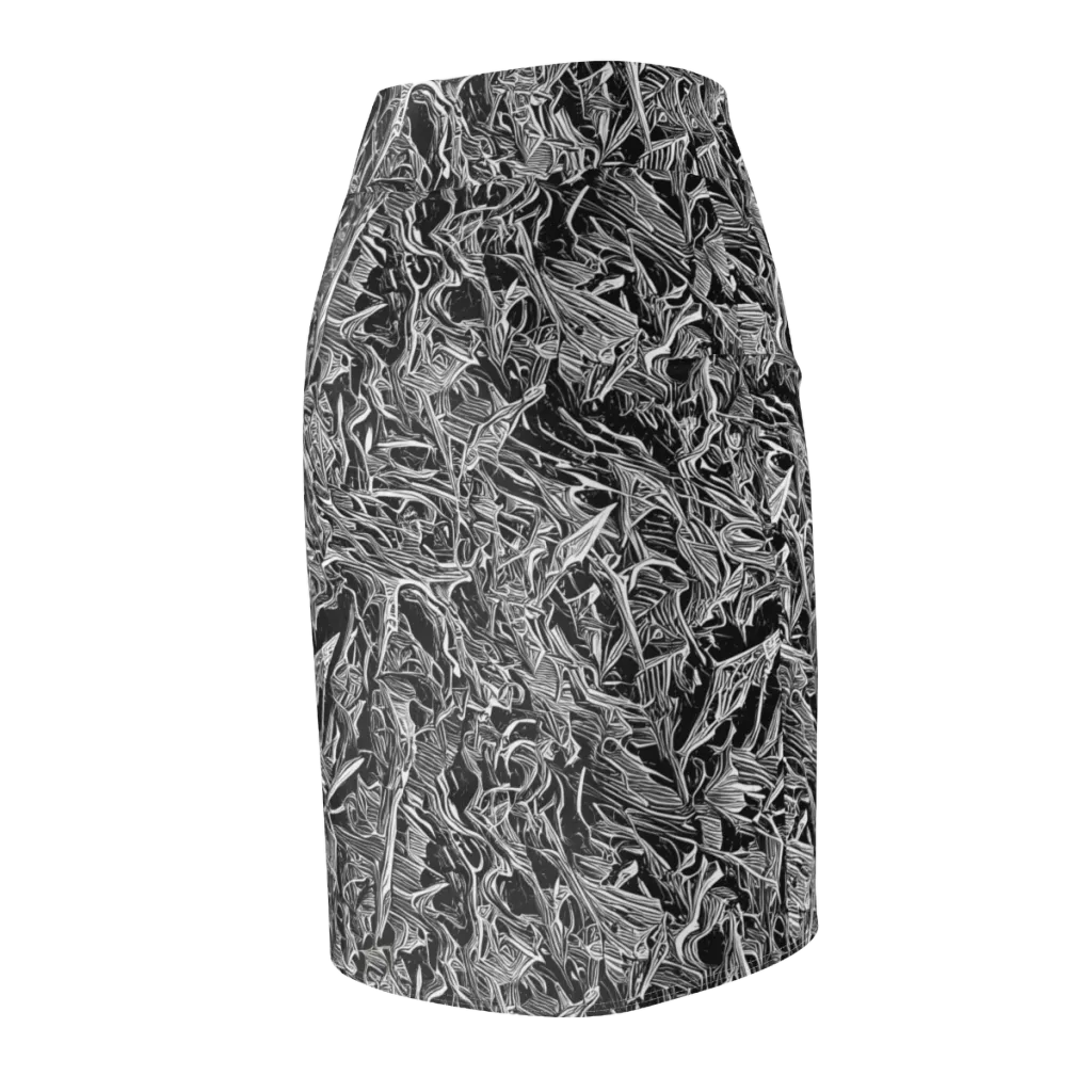 Noir Tendrils on Pencil Skirt — Back Side