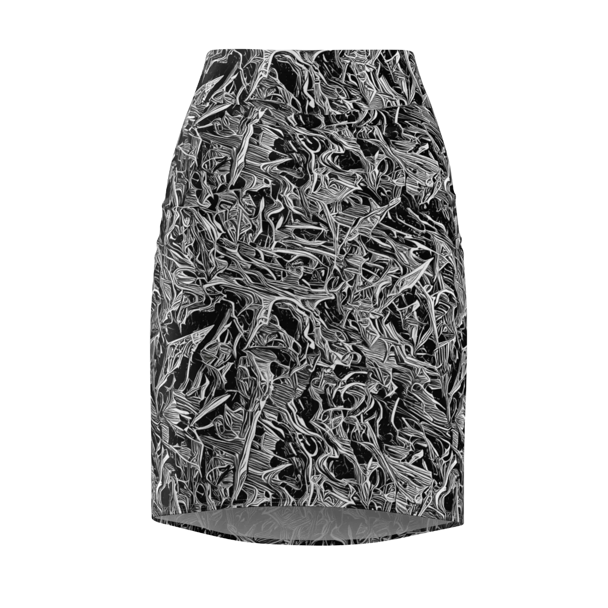 Noir Tendrils on Pencil Skirt — Front