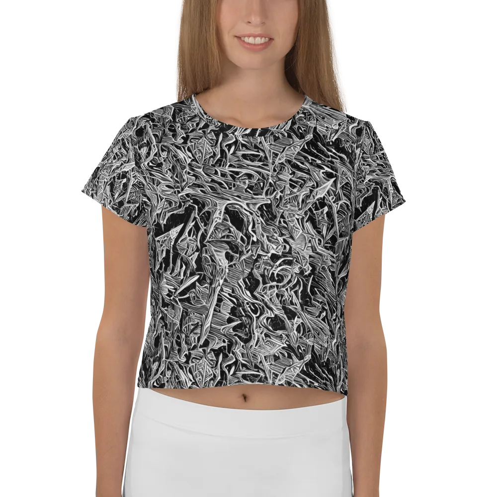 Noir Tendrils on Crop Tee — Front
