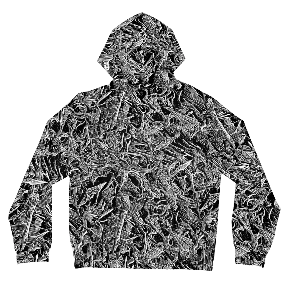 Noir Tendrils on Women's Full-Zip Hoodie — Back