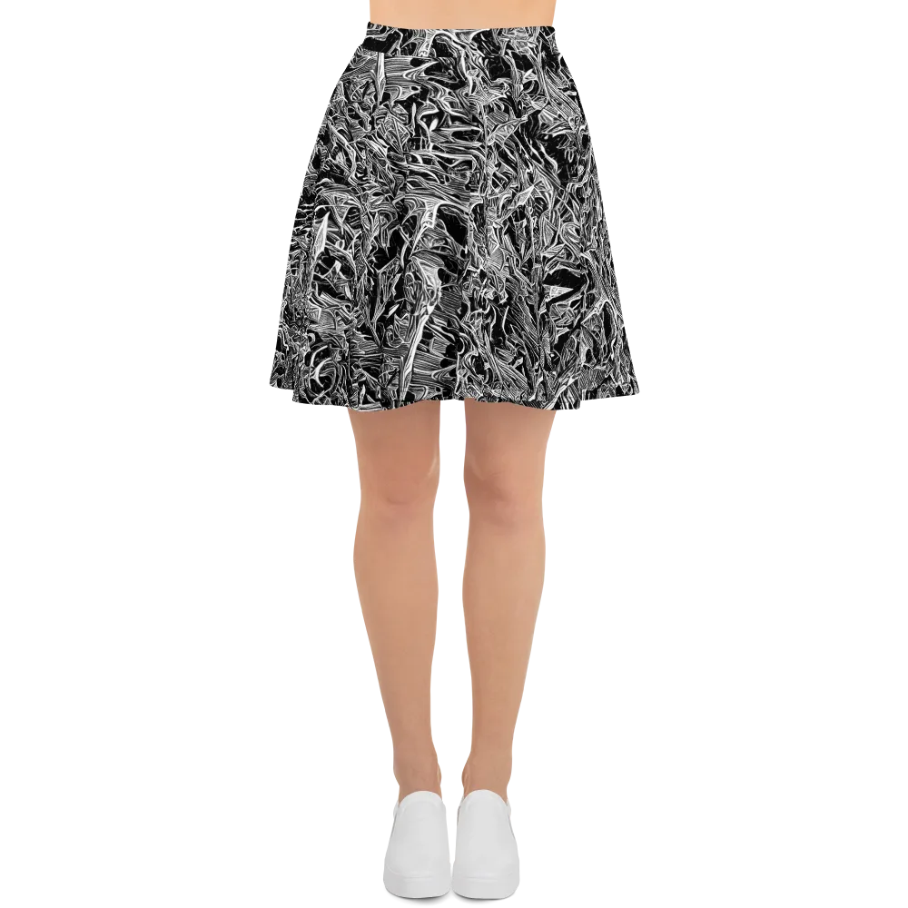 Noir Tendrils on Skater Skirt — Front