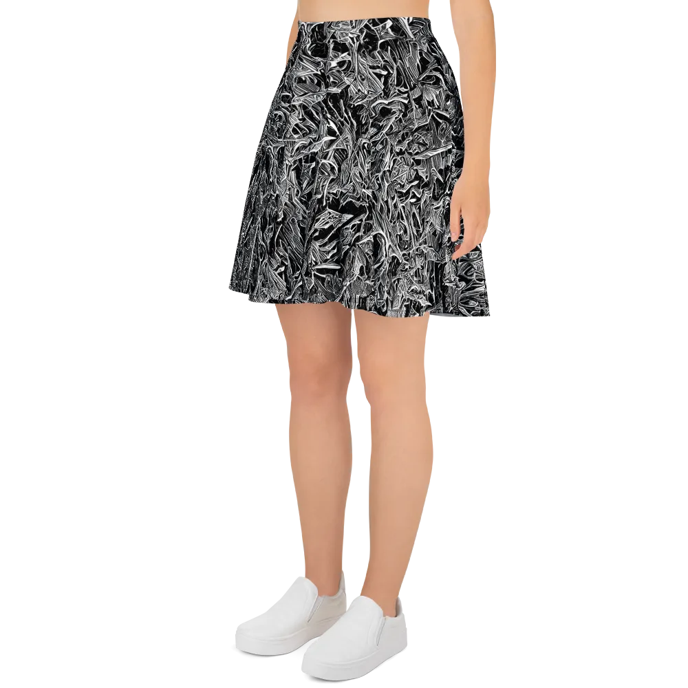 Noir Tendrils on Skater Skirt — Left