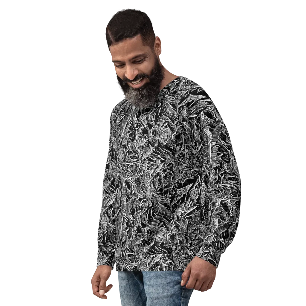 Noir Tendrils on Sweatshirt — Left Front