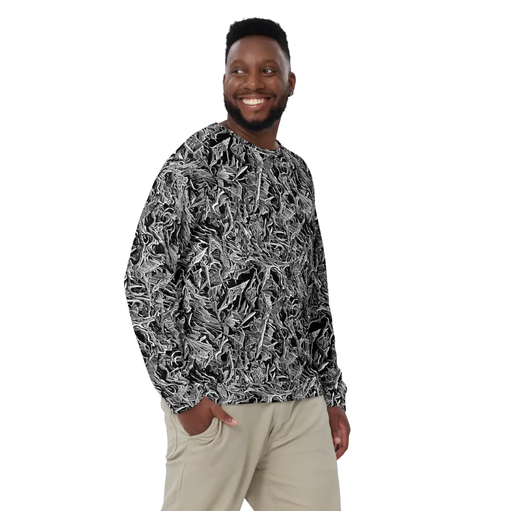 Noir Tendrils on Sweatshirt — Front