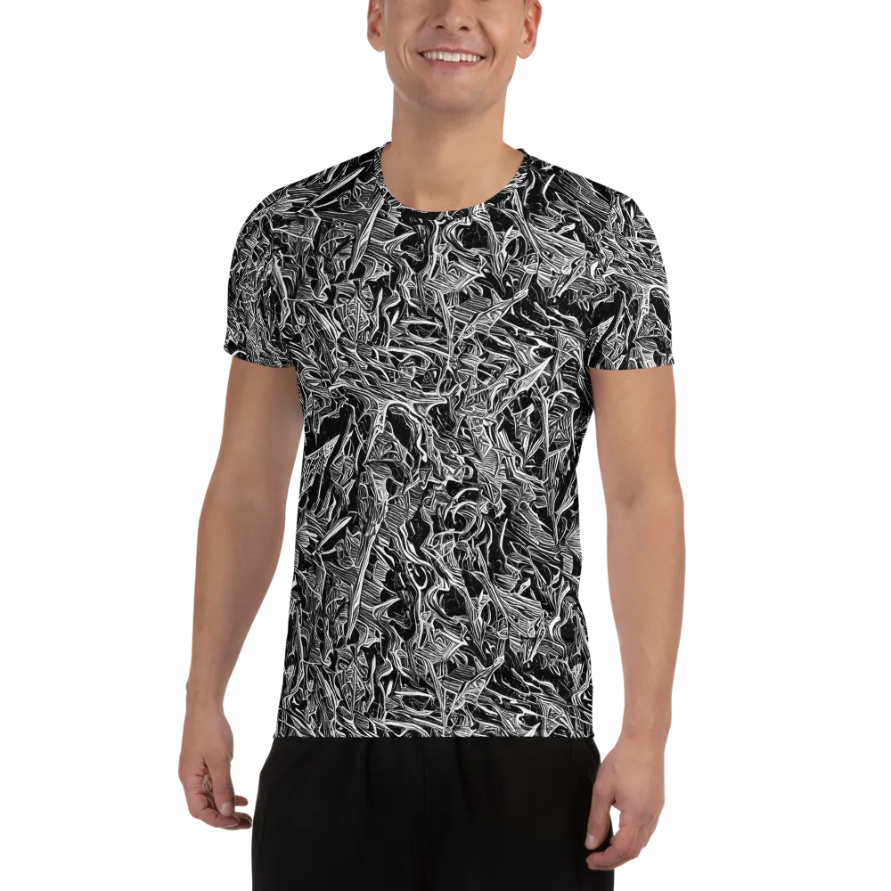 Noir Tendrils on Men's Athletic T-Shirt — Front