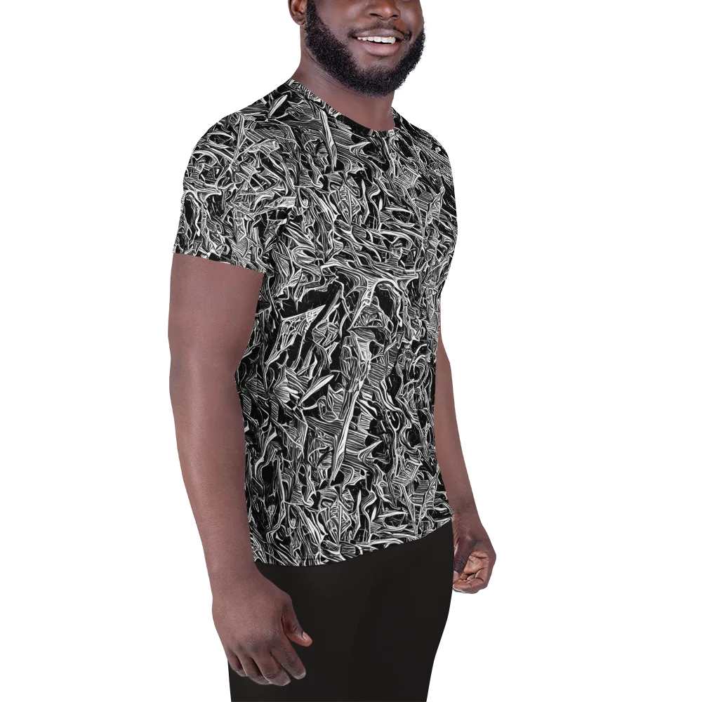 Noir Tendrils on Men's Athletic T-Shirt — Right