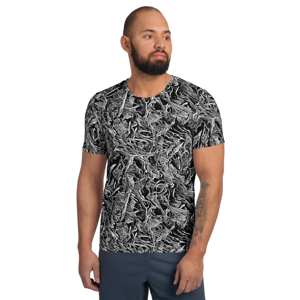Noir Tendrils on Men's Athletic T-Shirt — Front