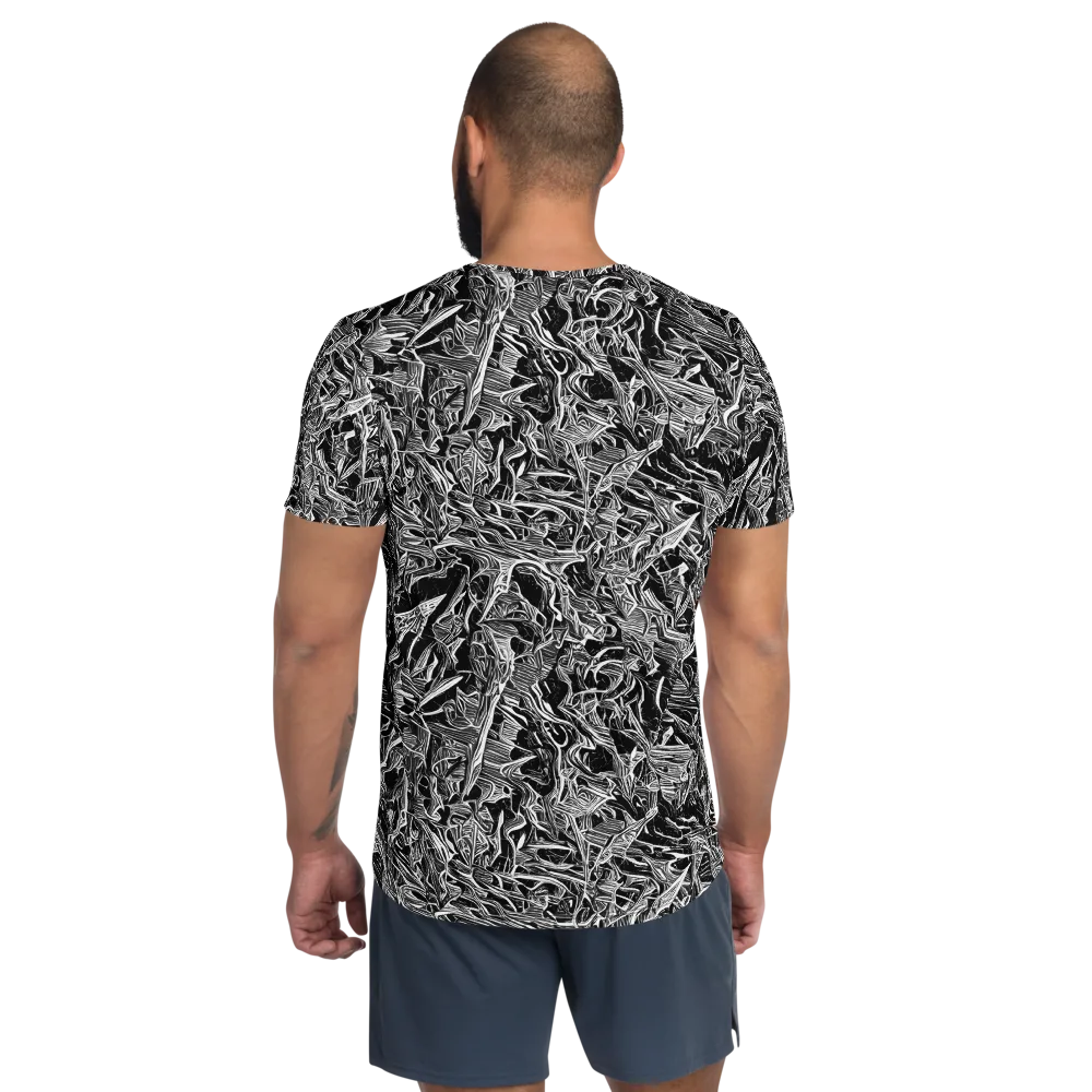 Noir Tendrils on Men's Athletic T-Shirt — Back