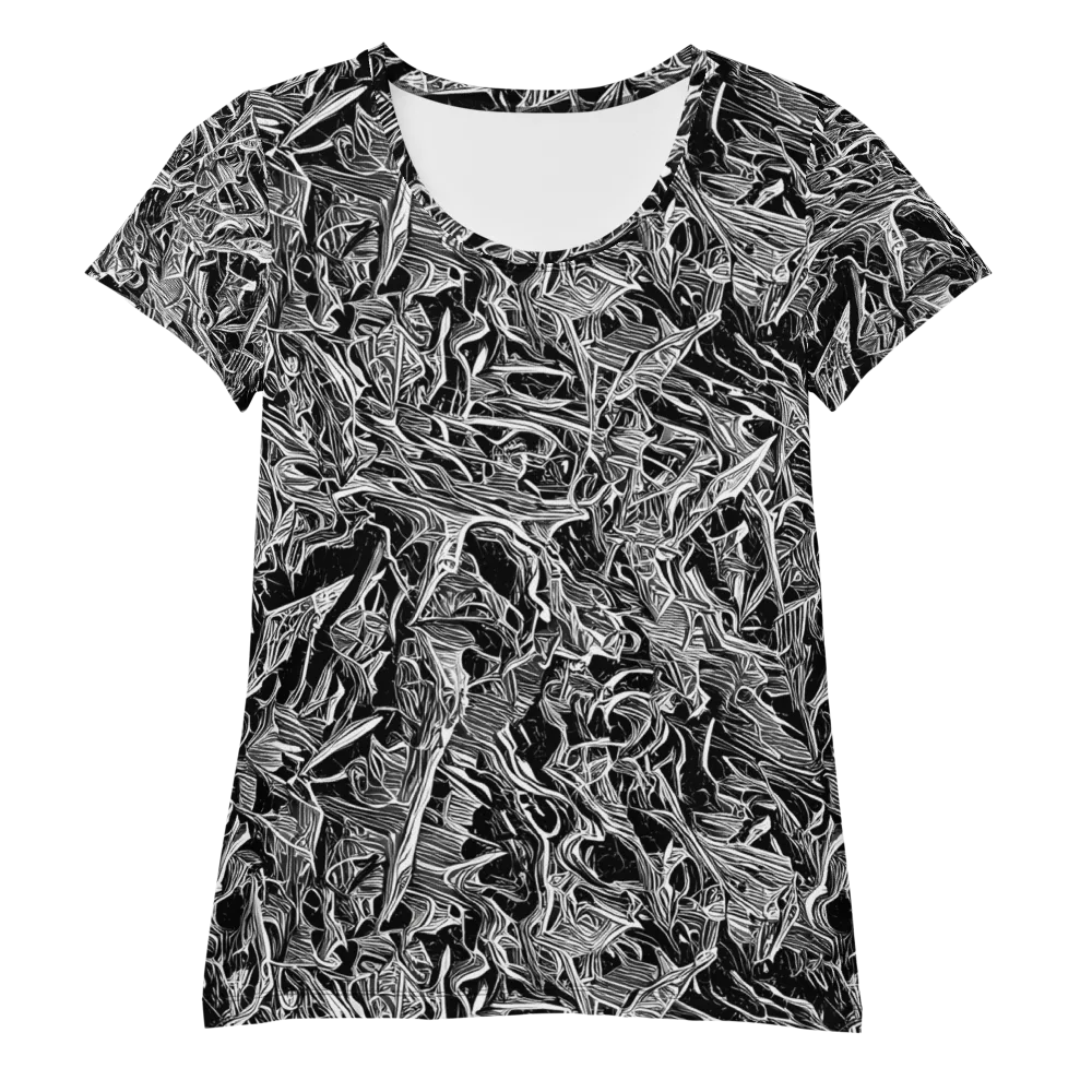 Noir Tendrils on Women's Athletic T-Shirt — Front