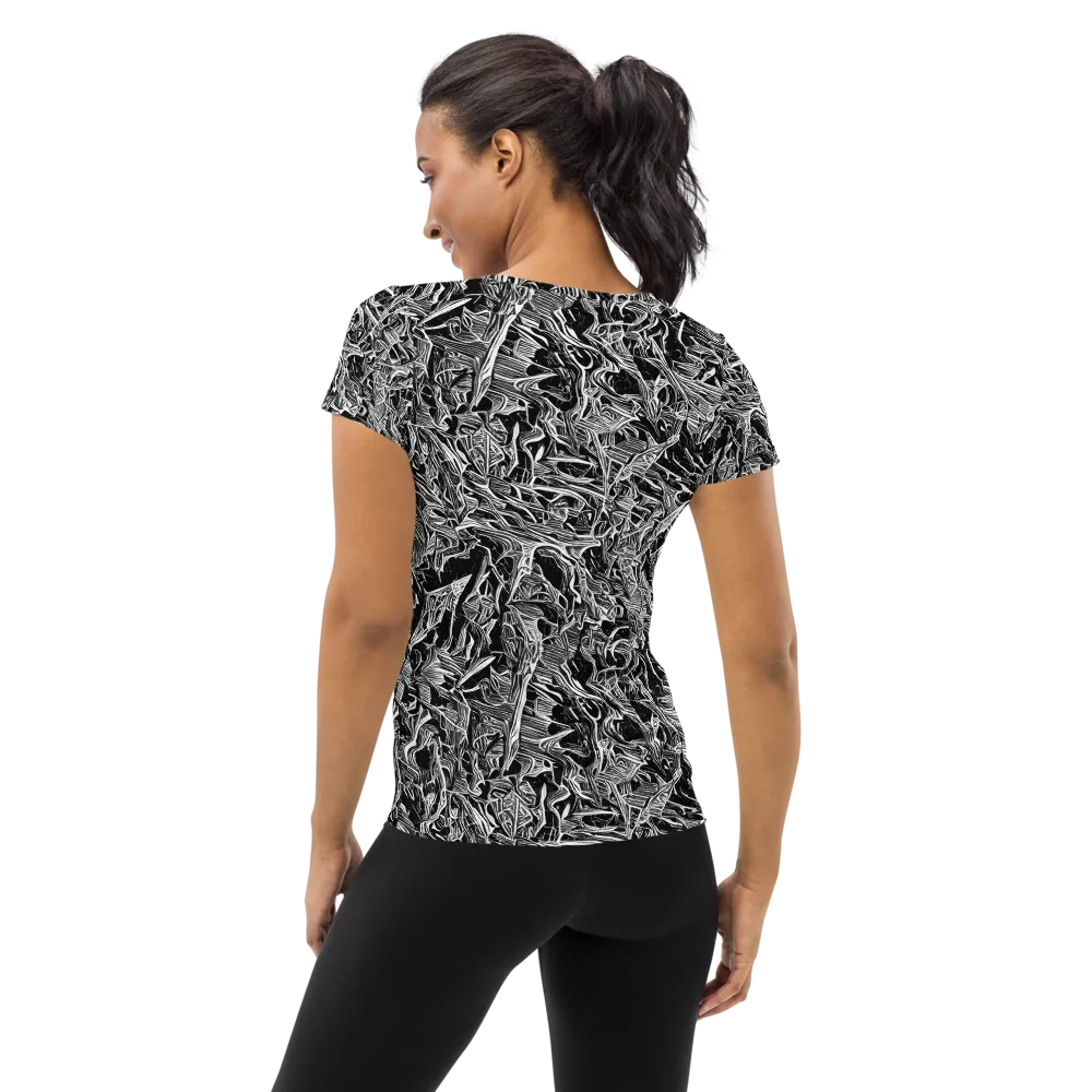 Noir Tendrils on Women's Athletic T-Shirt — Back