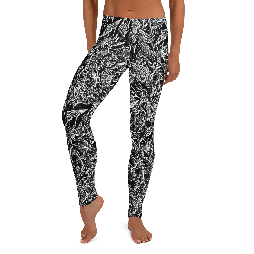 Noir Tendrils on Leggings — Front